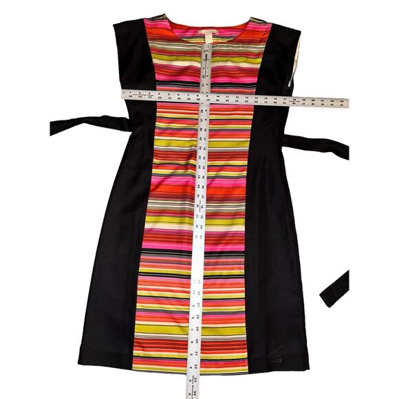 Banana Republic Women's Striped Poly Sleeveless Dress Sz 2 Pink Green Orange - Picture 7 of 9